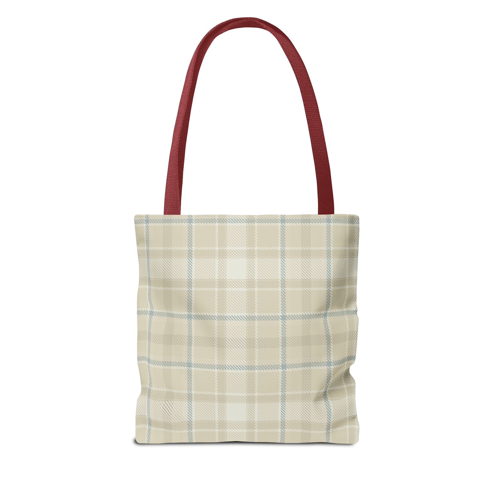 Vintage Style Tote Bag with Flowers and Checkered Pattern