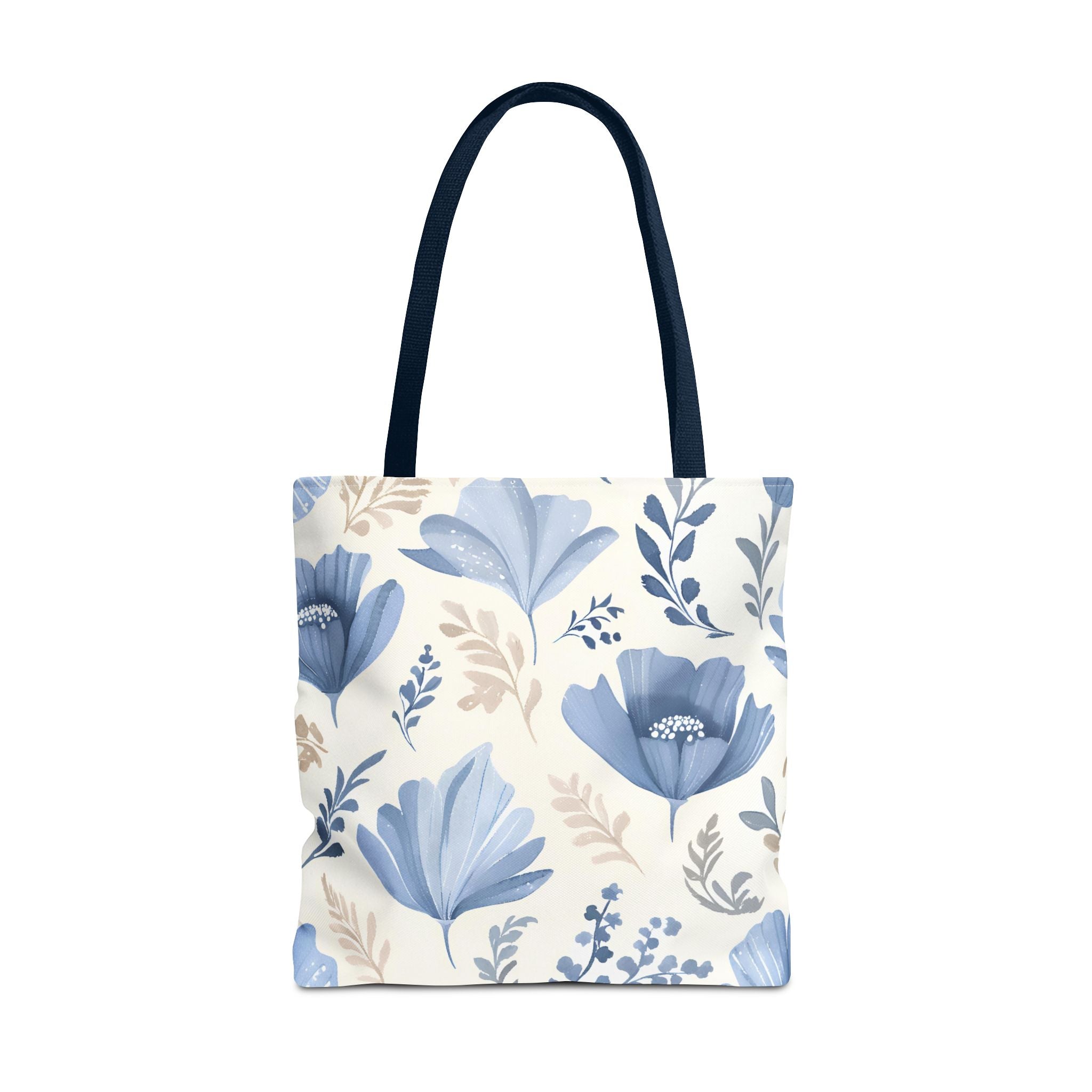 Vintage Style Tote Bag with Flowers and Checkered Pattern