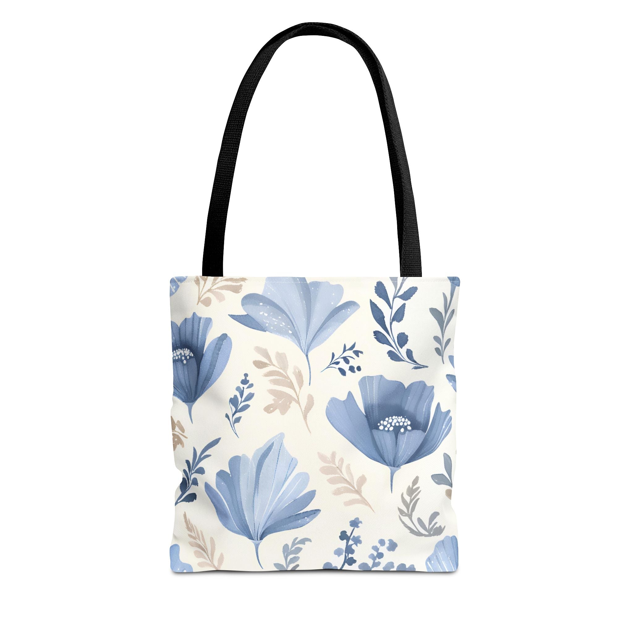 Vintage Style Tote Bag with Flowers and Checkered Pattern