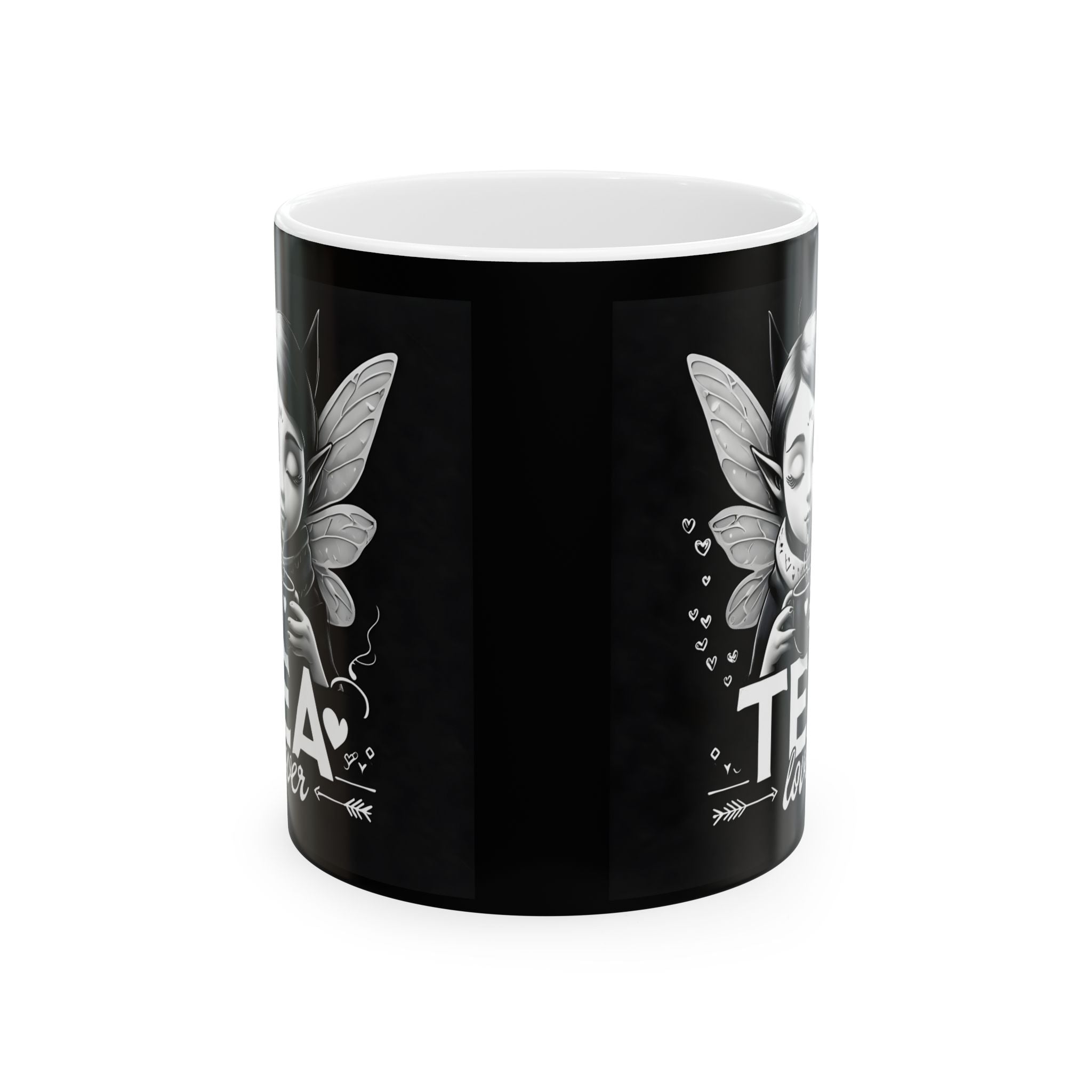 Ceramic Mug, (11oz, 15oz), Keramiktasse, Black, Fairy, Elfe