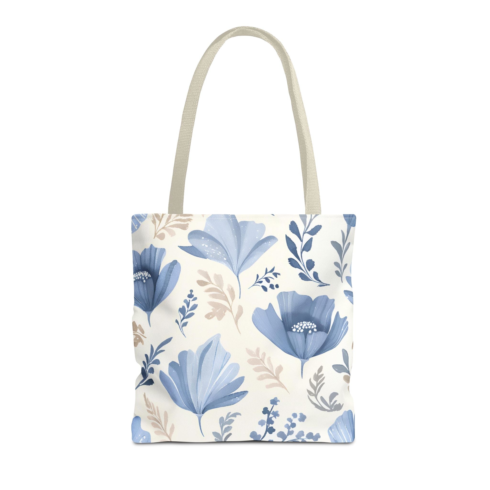 Vintage Style Tote Bag with Flowers and Checkered Pattern