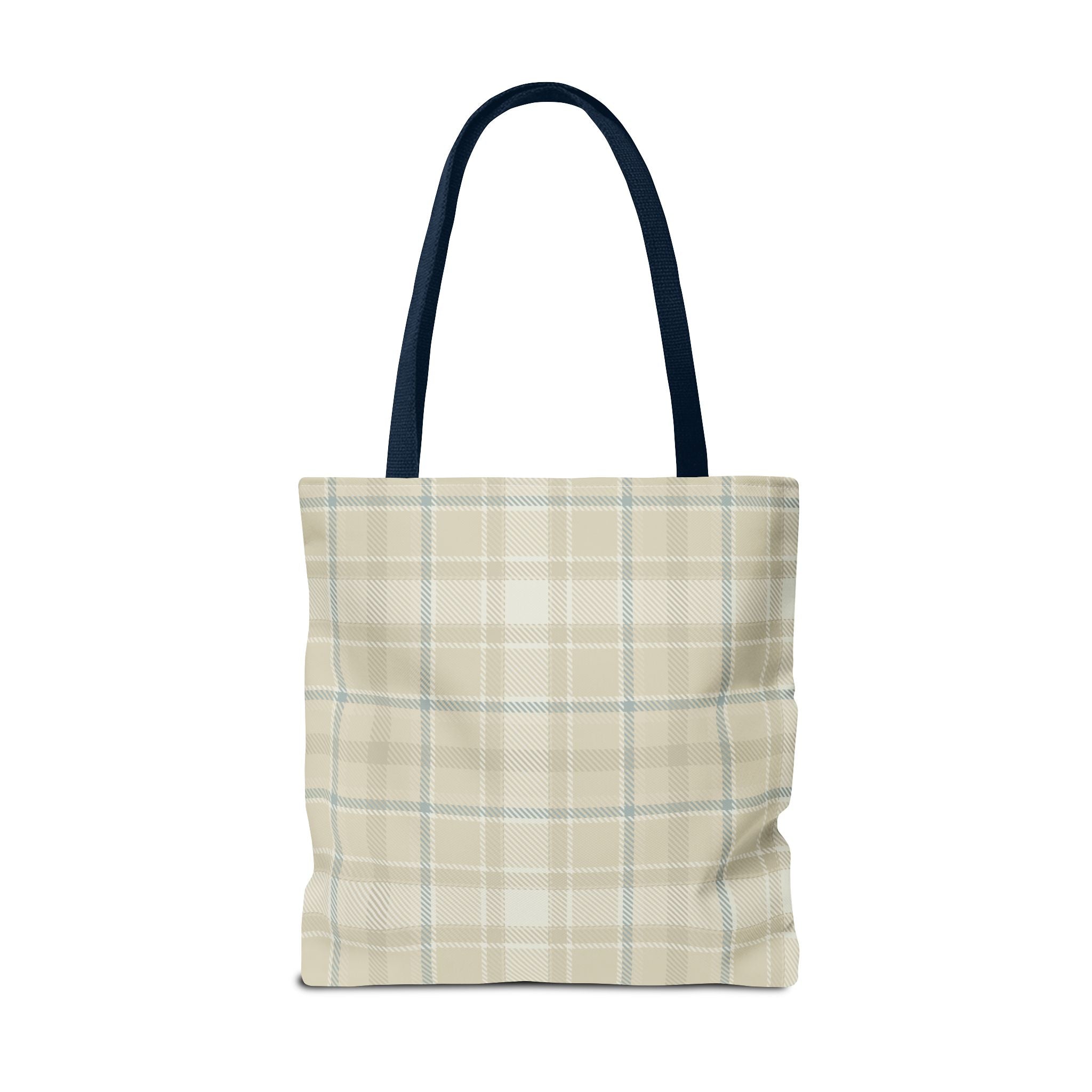 Vintage Style Tote Bag with Flowers and Checkered Pattern