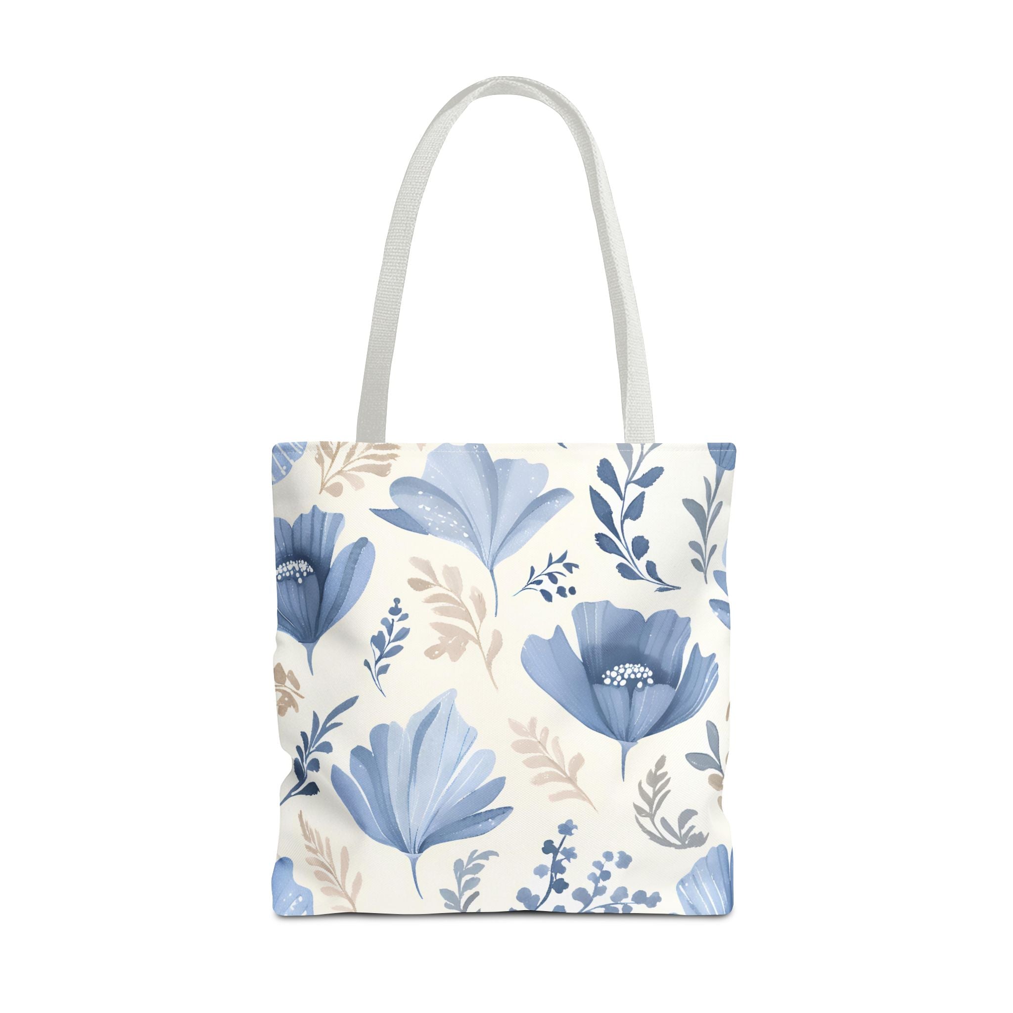 Vintage Style Tote Bag with Flowers and Checkered Pattern