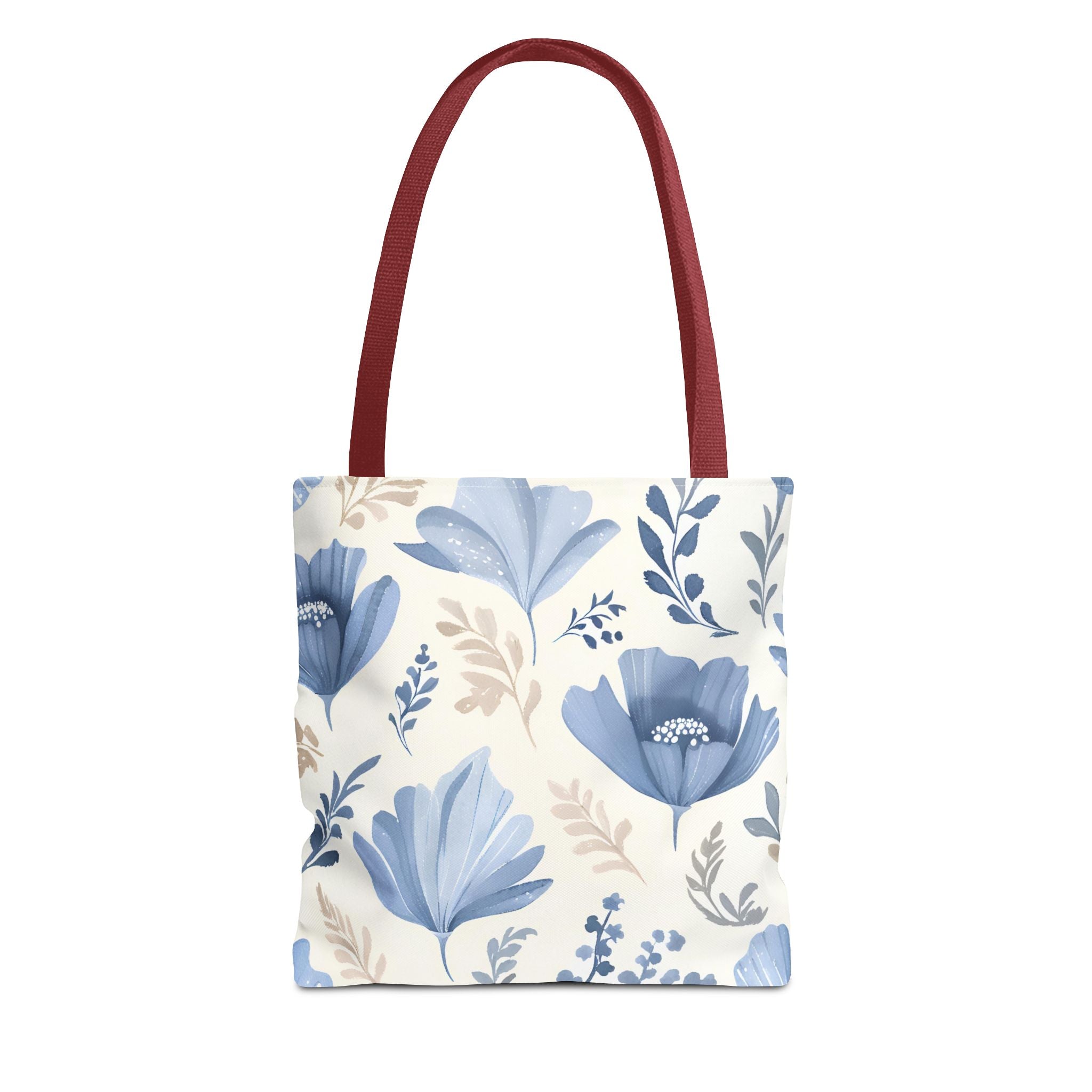 Vintage Style Tote Bag with Flowers and Checkered Pattern