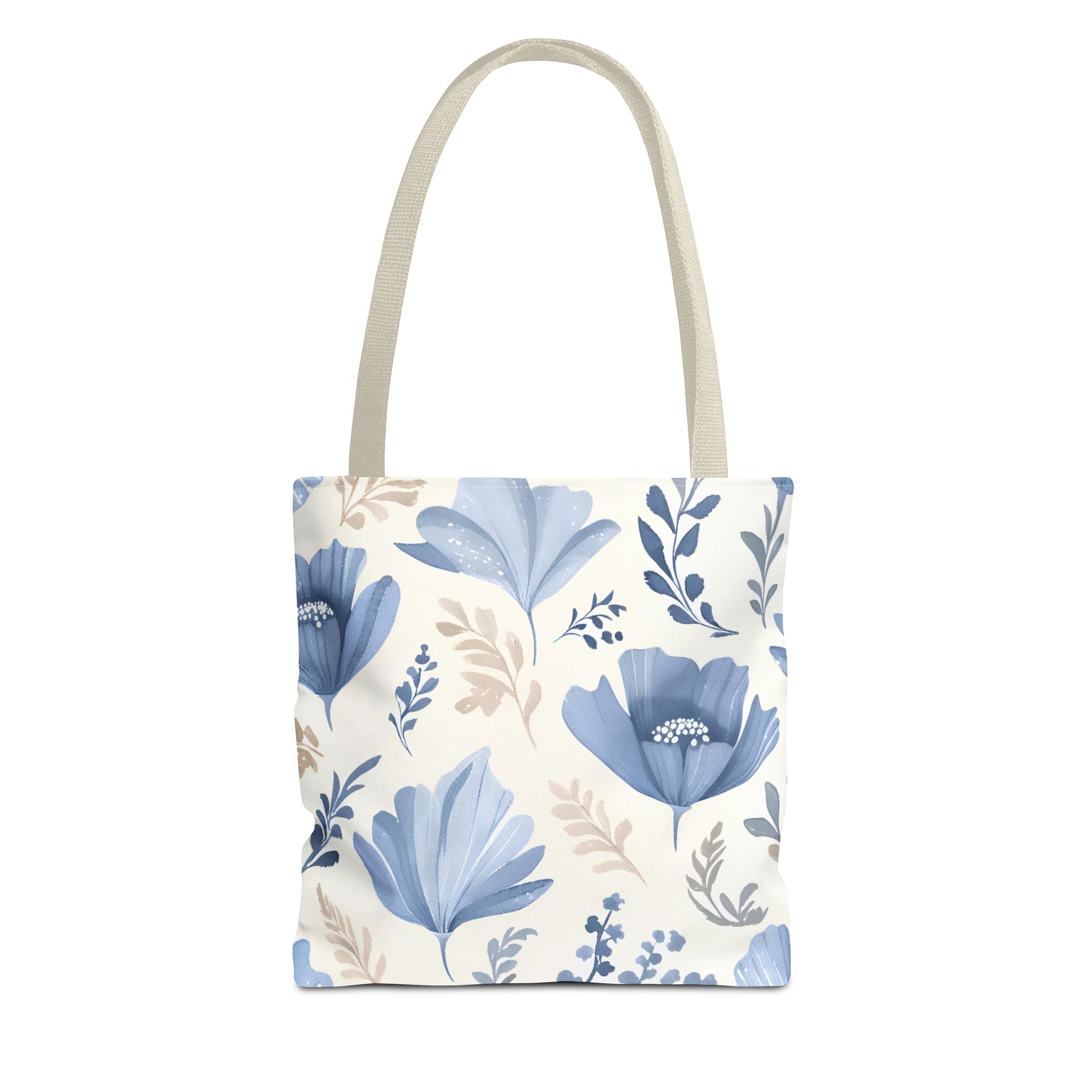 Vintage Style Tote Bag with Flowers and Checkered Pattern