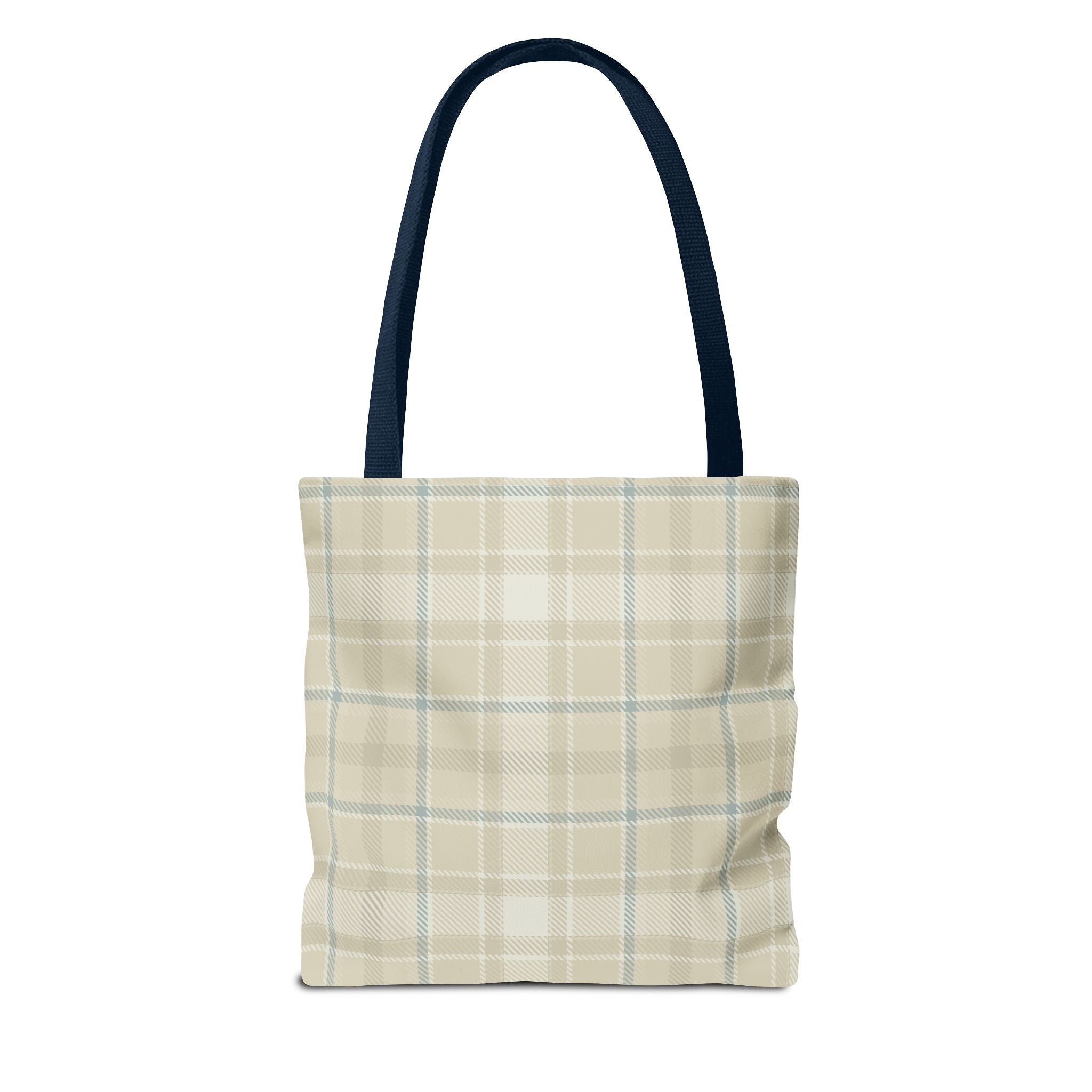 Vintage Style Tote Bag with Flowers and Checkered Pattern