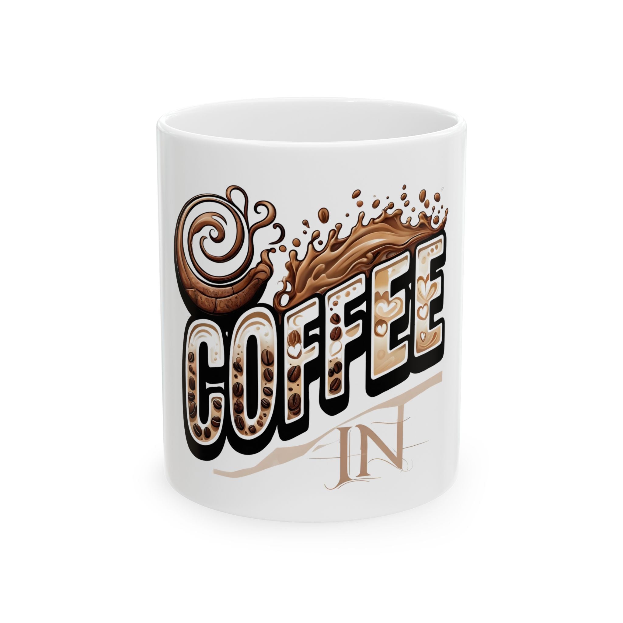 Mug - coffeein, coffee wake up Ceramic Mug (11oz, 15oz)