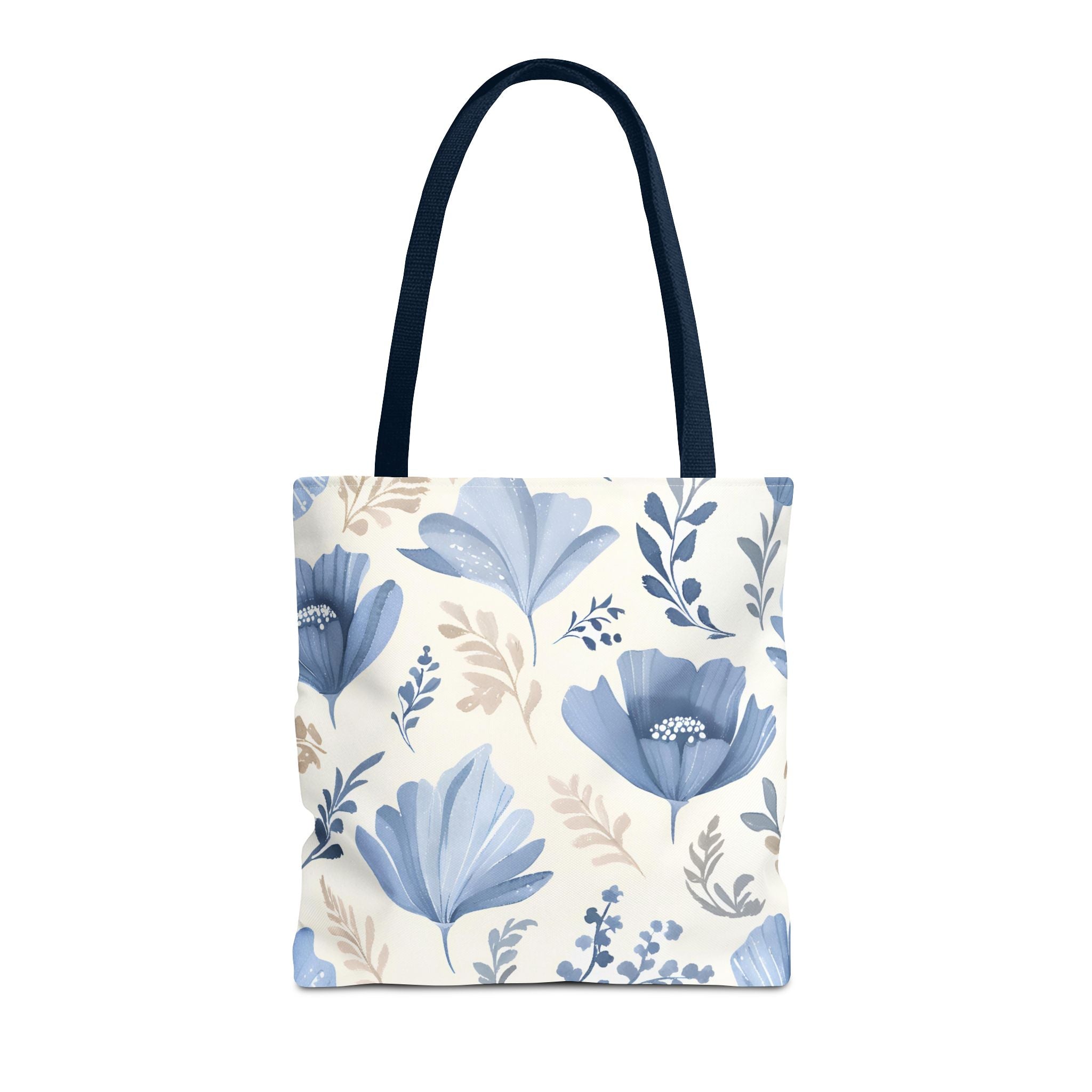 Vintage Style Tote Bag with Flowers and Checkered Pattern