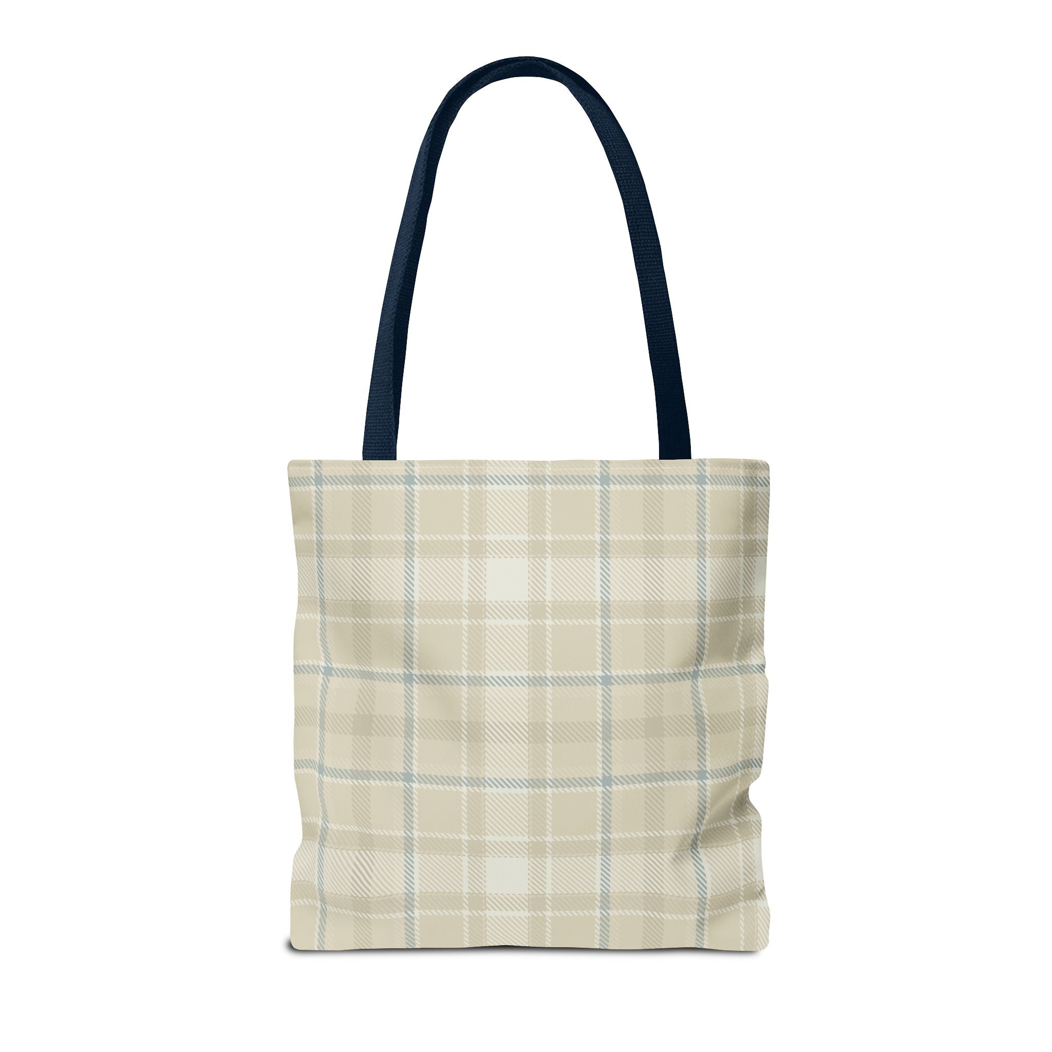 Vintage Style Tote Bag with Flowers and Checkered Pattern