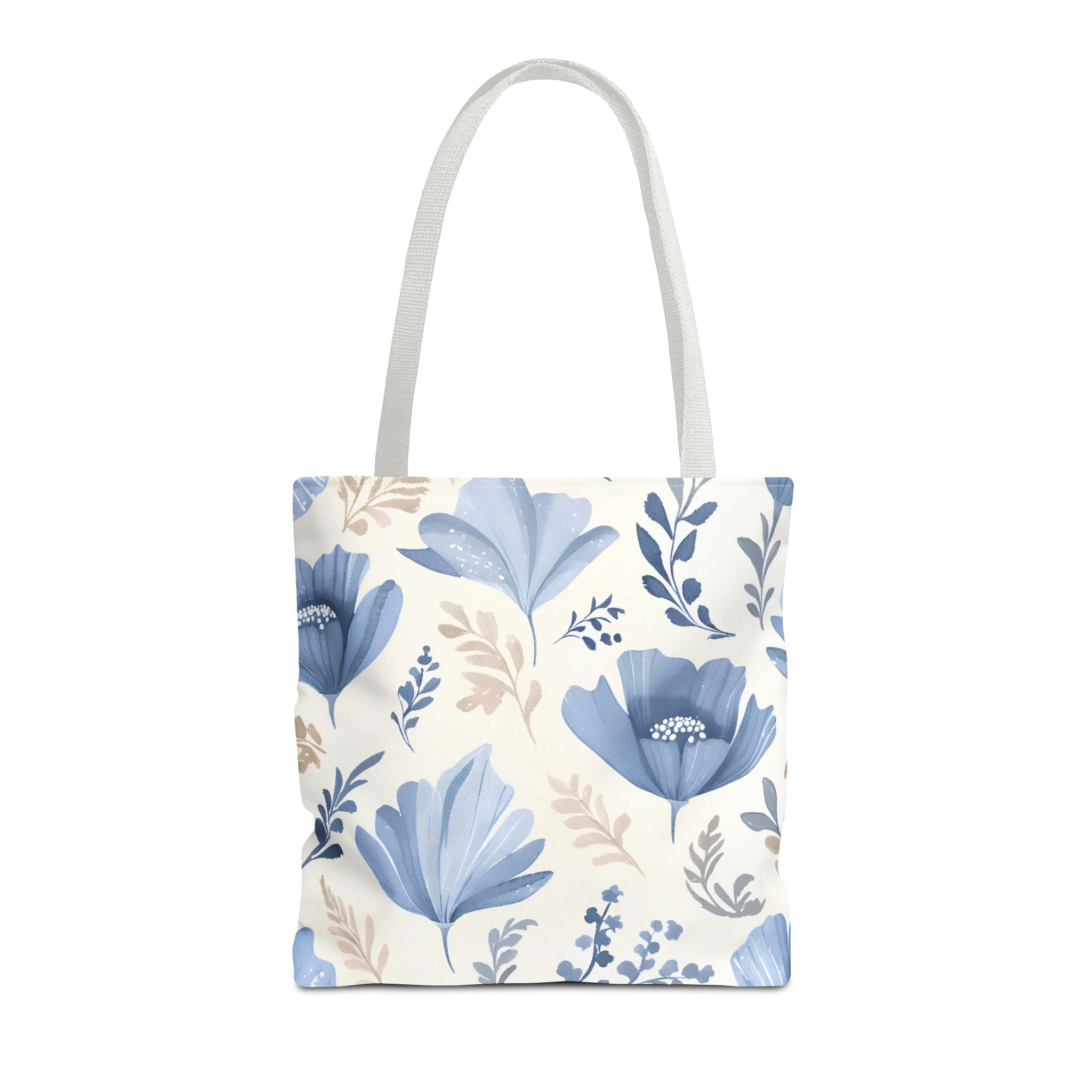 Vintage Style Tote Bag with Flowers and Checkered Pattern